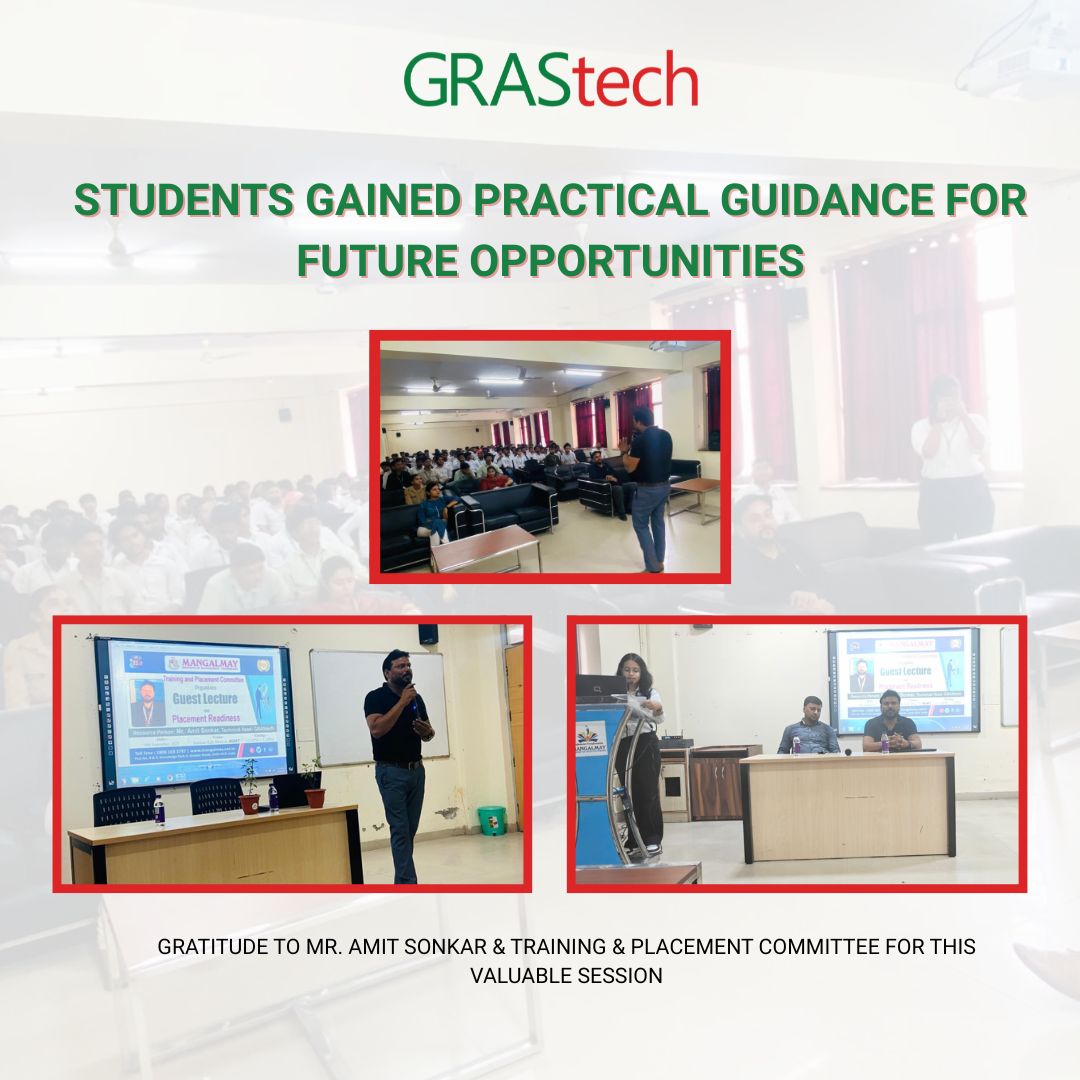 Our Training & Placement Committee at Mangalmay Institutions successfully organized a Guest Lecture on Placement Readiness by Mr. Amit Sonkar